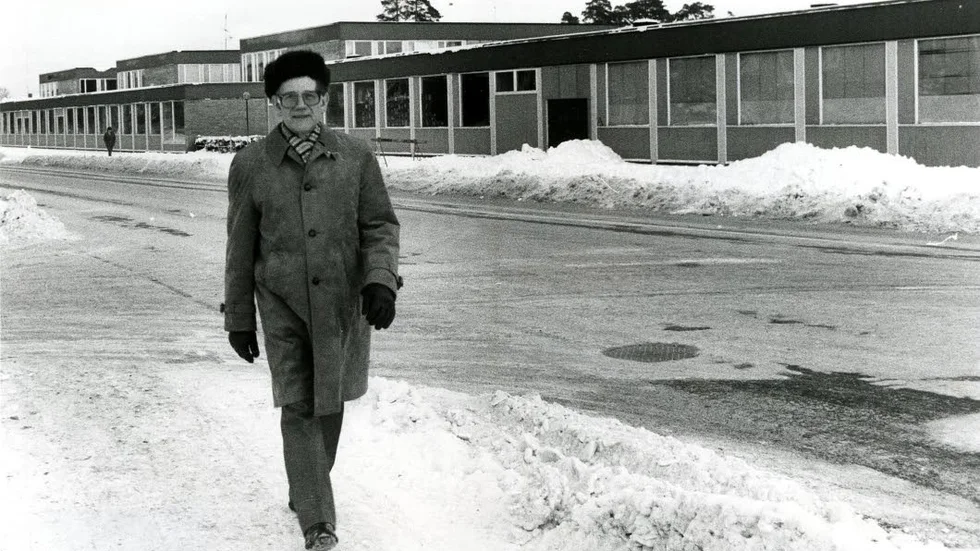 Hemgång. Simon Jansson var Ludvigsborgsskolans rektor från starten 1965 och när han gick i pension 1982 såg det ut så här.