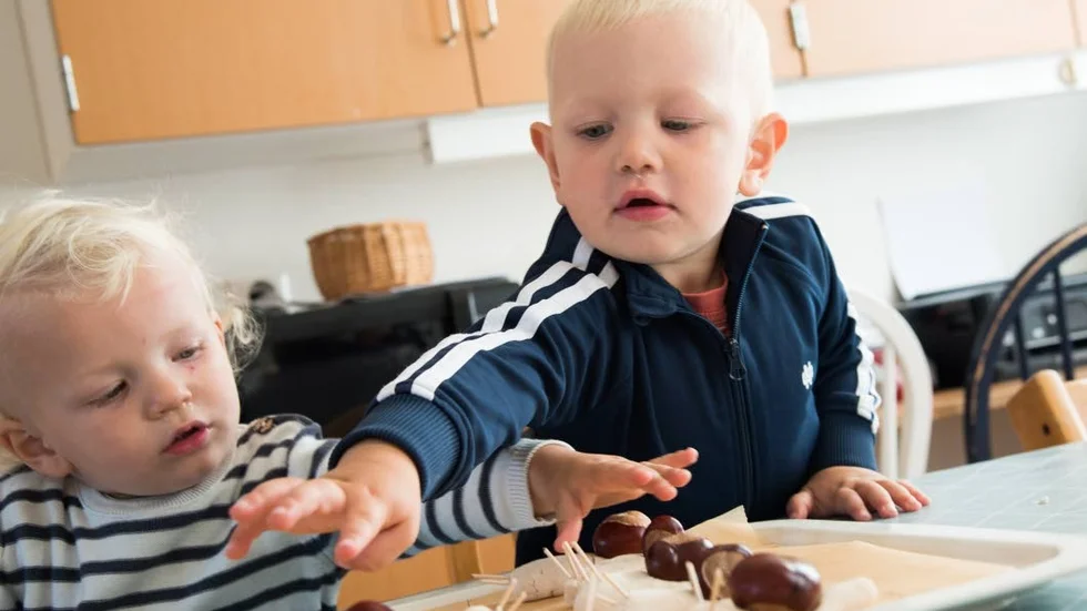 William Stål och Elis Ek visar sina sniglar.