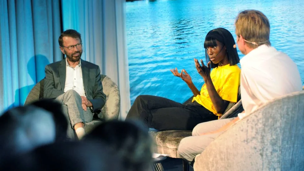 Björn Ulvaeus och Sabina Ddumba pratade om musikskapande bland annat.