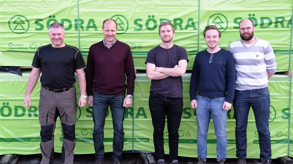 Göran Karlsson, Bo Wall, Torbjörn Zilo, Lucas andersson samt Marcus Wågebrandt berättade om den digitala utvecklingen inom skogsbruket. Foto: Morgan Karlsson