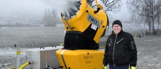 Konstsnö i Gamleby - men skidspåren dröjer