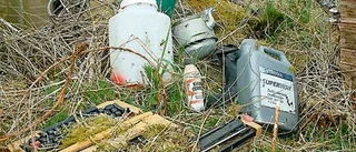 Skogsmarken är fylld av sopor