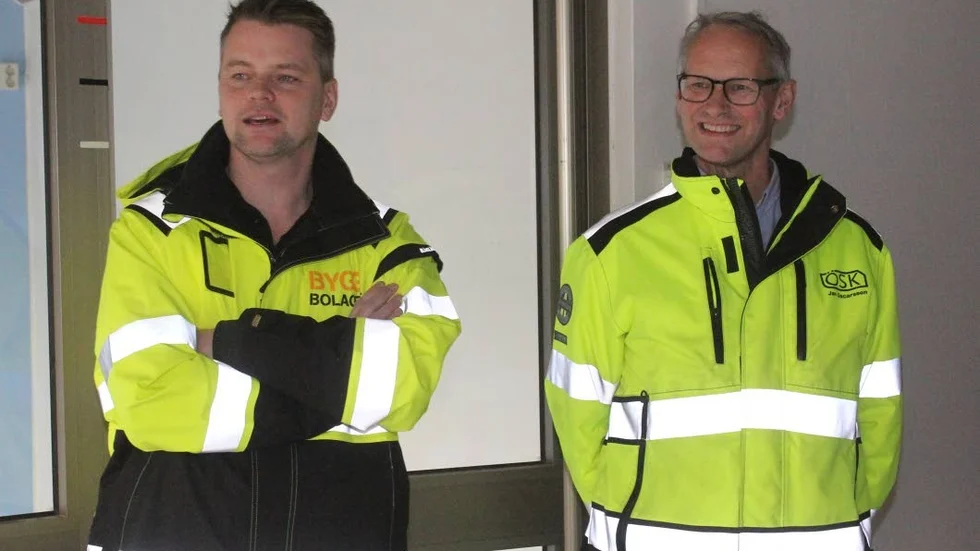 Magnus Sjölyck, vd på entreprenören Byggbolaget i Vetlanda, och Jan Oscarsson, fastighetsingenjör.