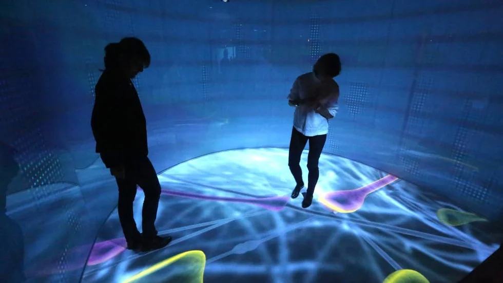 Visualiseringscenter.
Visualiseringscenter drar årligen cirka 100 000 besökare och har spännade forskning knuten till sig.