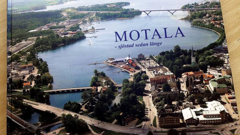 Flygbild över Motala - fotograf Åke Svensson.