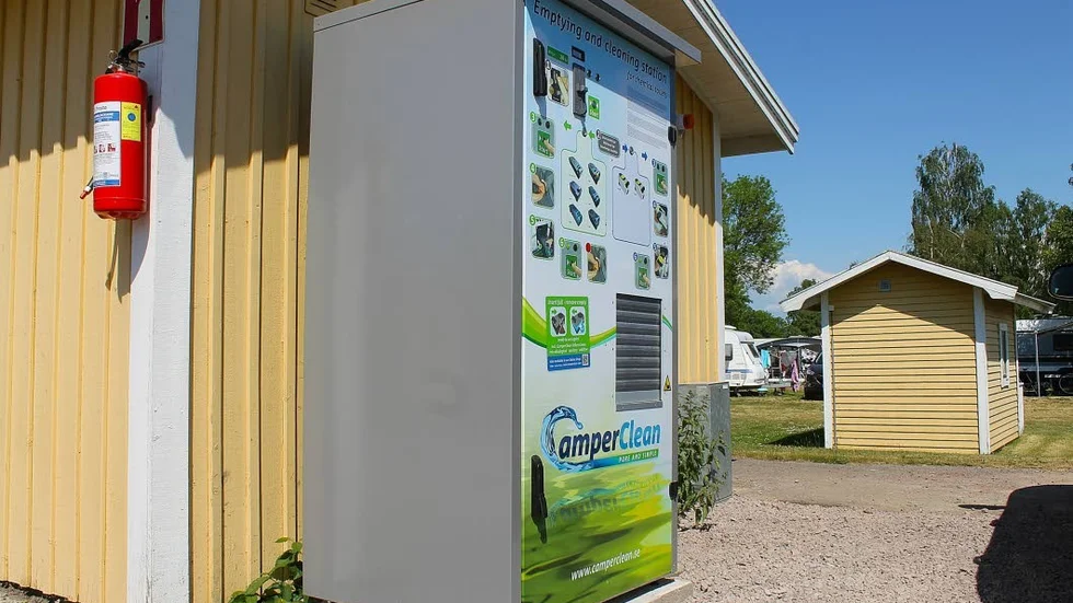 Tömningsstationen installerades på campingen för några veckor sedan.