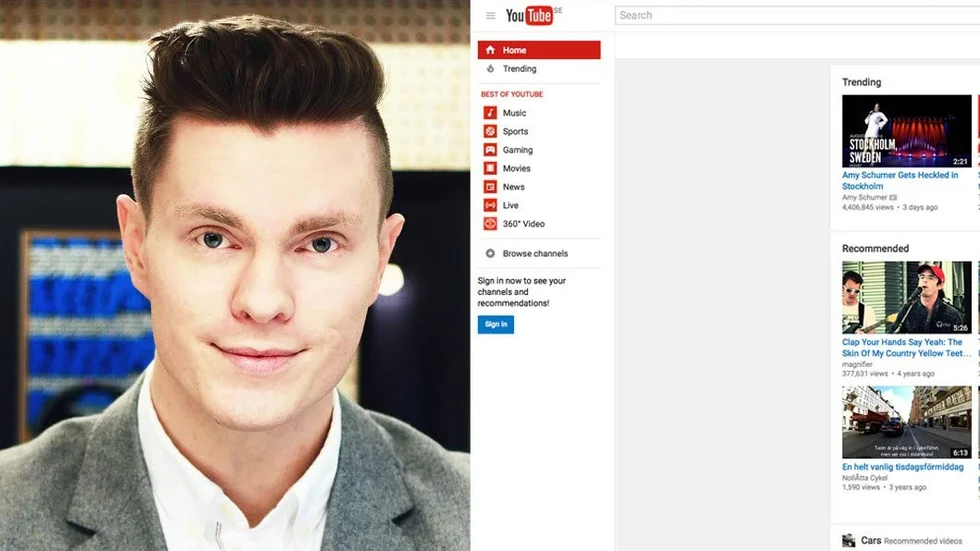 Axel Palm ifrån Uppsala blir ambassadör för YouTube.