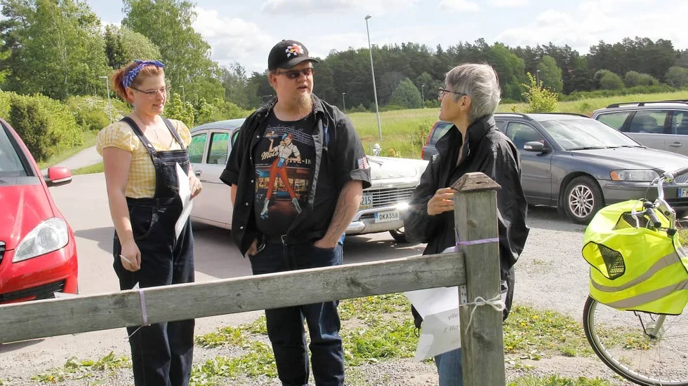 Christer och Linnéa Lundberg åkte familjerally i sin glänsande Dodge, Britt-Marie Lidmo var rallyfunktionär.