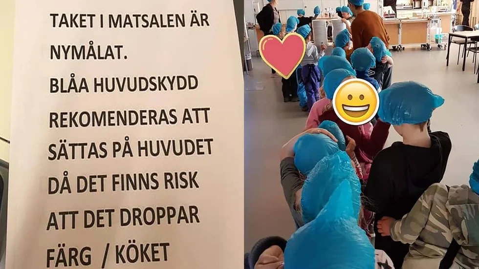 Eleverna på skolan i Örbyhus bjöds på ett litet färgglatt spratt på första april.