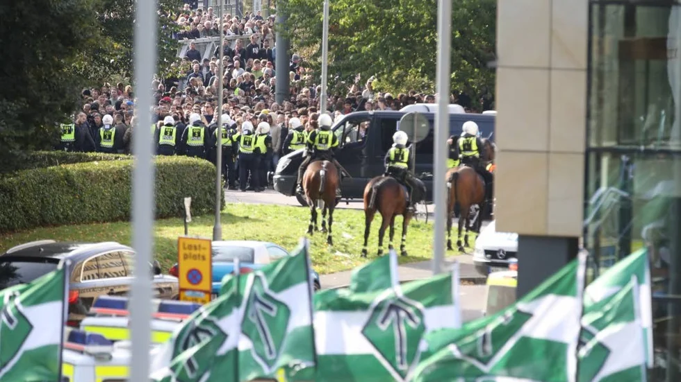 En hatsymbol. Men det avgörande i sammanhanget är uppsåtet. Bild från Göteborg den 30 september.