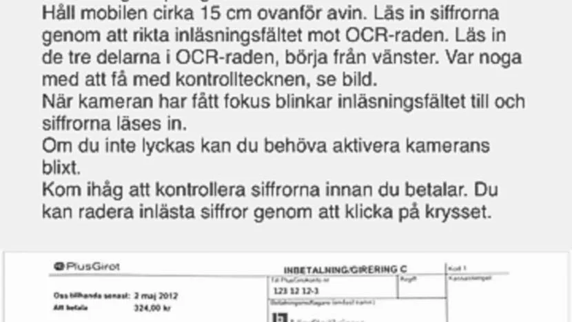 "Kom ihåg att kontrollera siffrorna innan du betalar" går att läsa inne i LF Norrbottens mobilapp.