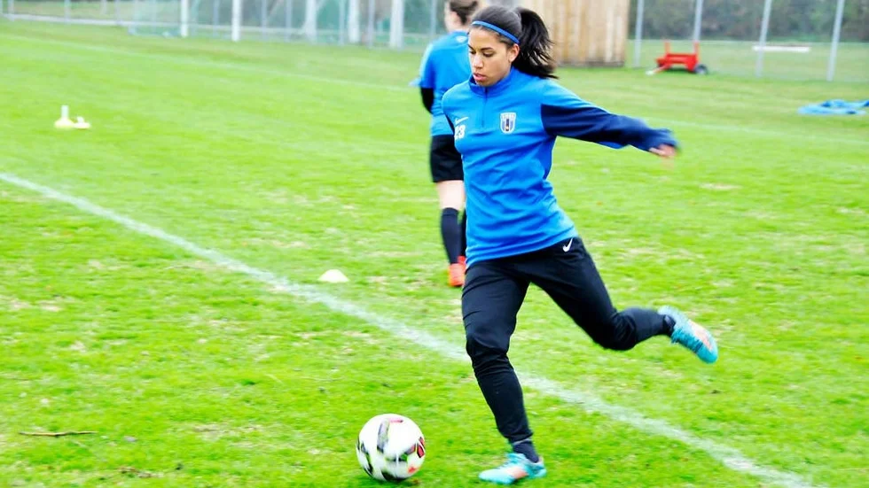 Spets. Tempest-Marie Norlin under fredagens träning inför matchen mot Älta.