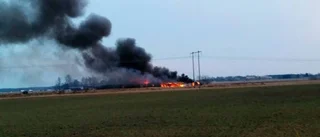 Våldsam brand i verkstad