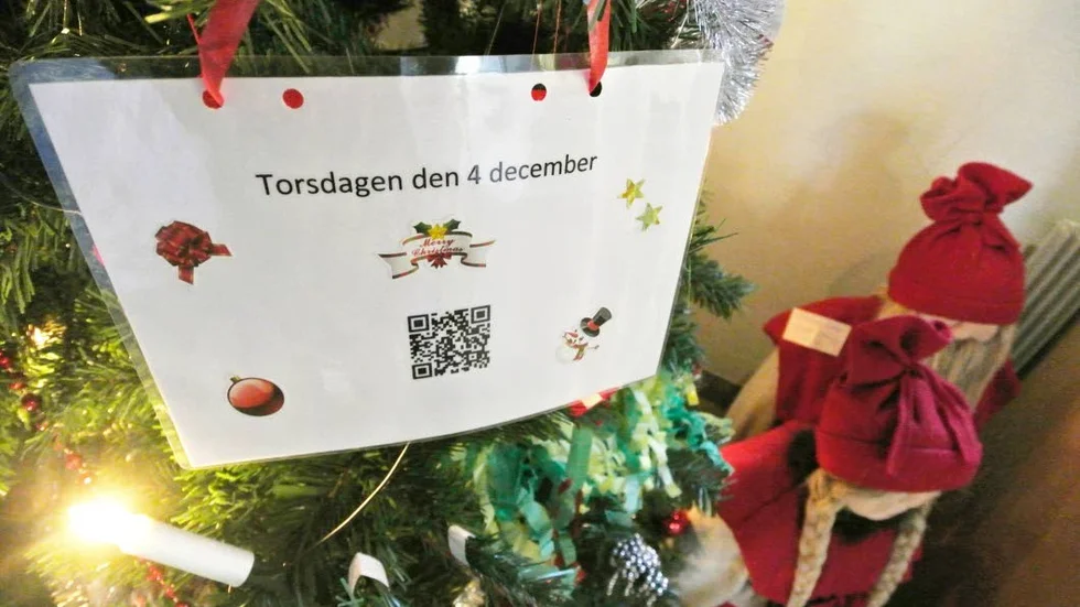 Kalenderkod. Varje dags kod innehåller en länk som öppnar dagens lucka med uppgift i den digitala adventskalendern.