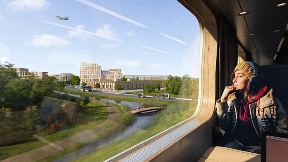 Nyköpings kommun har en vision om att 10 000 människor ska arbeta i framtidens Skavstaområde. Bilden har tagits i fram i samband med att visionsarbetet gjordes.