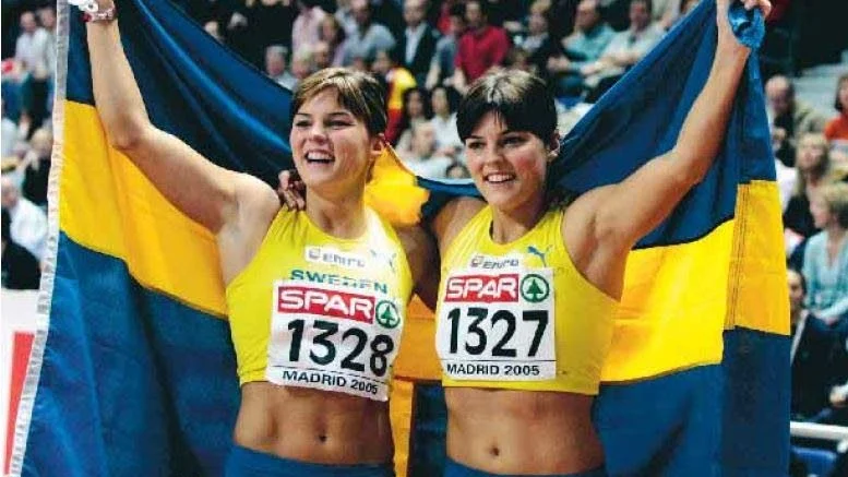 Systrarna Kallur vann dubbelt vid inomhus-EM 2005.