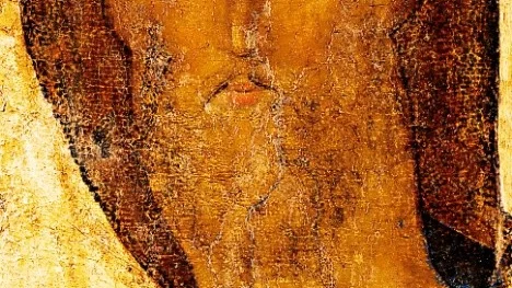 The Savior "Not Made By Hands" (1410s, by Andrei Rublev)
Icon discovered in the town of Zvenigorod in 1918.