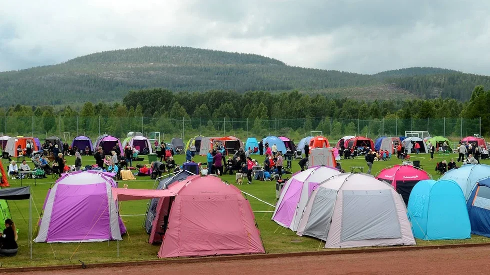 Under utställningshelgen såg det som vanligt ut som om en jättecirkus hade rullat in på idrottsplatsen i Överkalix – med massor av färgglada, små tält där två- och fyrbenta kunde umgås mellan domarbedömningarna.