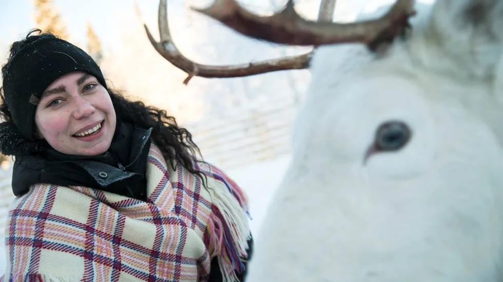 Marielle Andersson-Sunna driver företaget The Raindeer Herd i Mettajärvi.