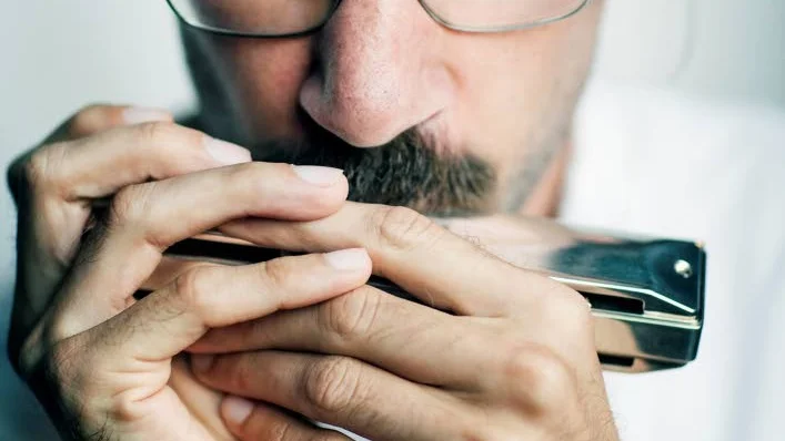 Munspelare med sällskap. Filip Jers har kallats ”The Swedish Harmonica Sensation”.  Filip Jers Quartet bjuder på jazz och traditionella folkmelodier på Norrögården.