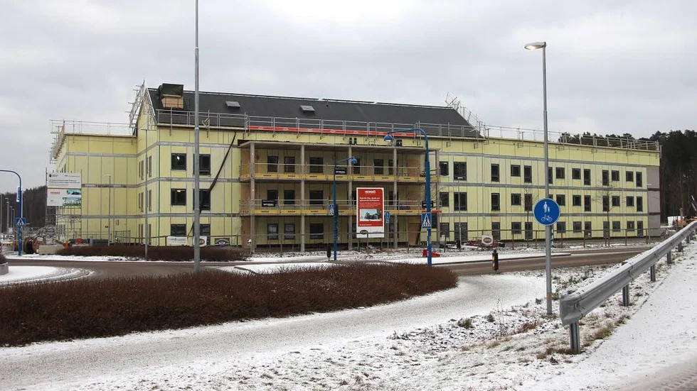Öppnar i oktober. Här nära Resecentrum bygget Vardaga sitt omvårdnadsboende i Älvdansen.
