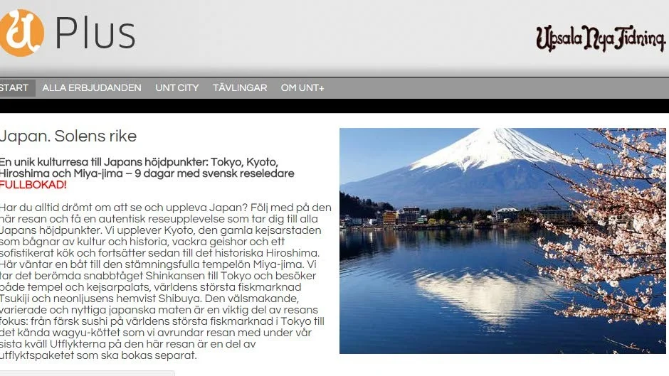 UNT Plus. Via sin kundklubb erbjuder UNT sina kunder subventionerade resor.