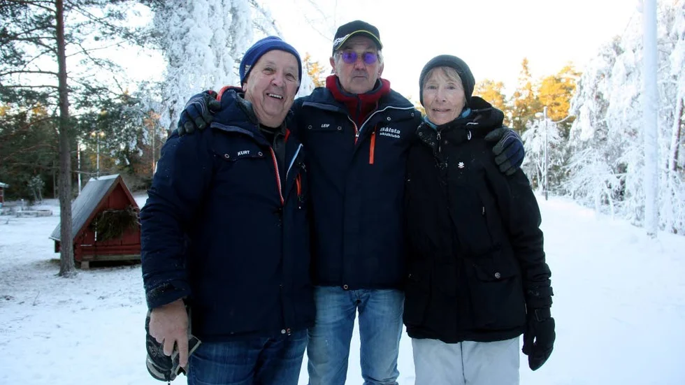 Kurt Granlund, Leif Svanberg och Lena af Jochnick är några av dem som ser till att det finns snö i Bålsta.