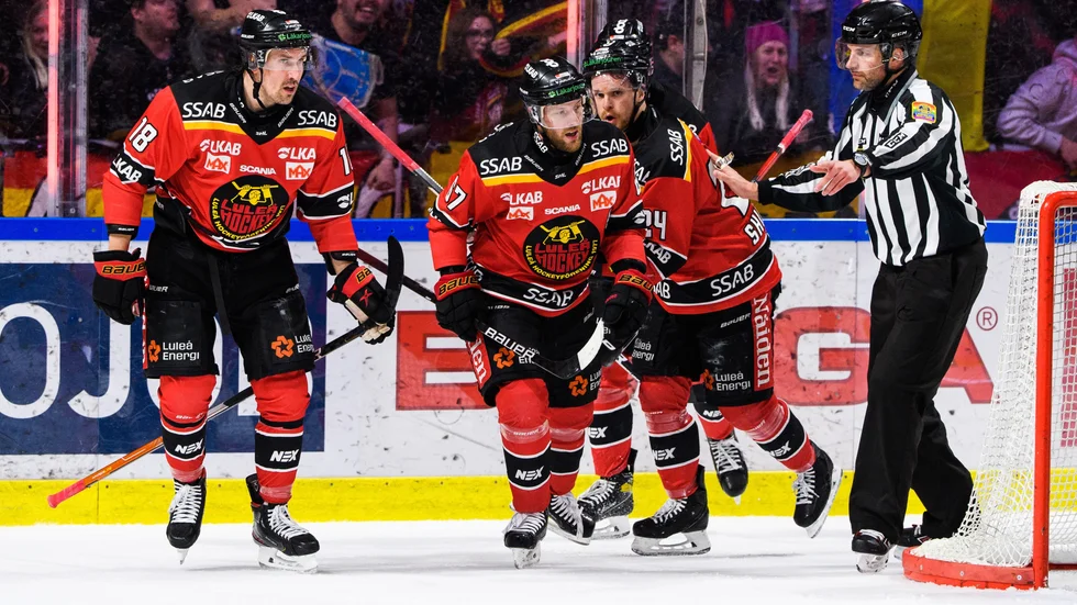 Luleå Hockey-jubel efter matchens första mål.