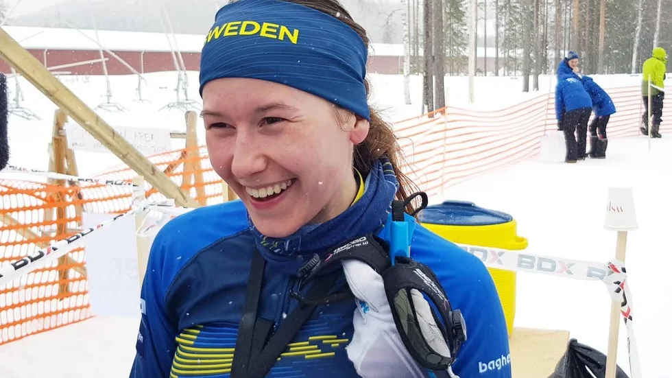Evelina Wickbom, I19 IF, slutade åtta i långdistansen av skidorienterings VM i Piteå.
