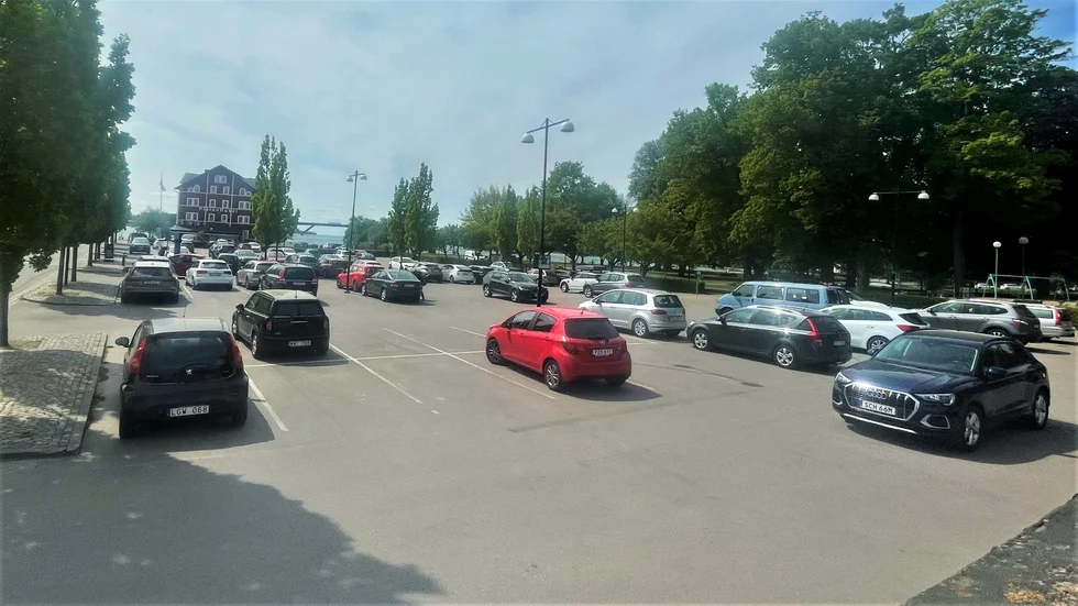 Hamnparkeringen i Motala.