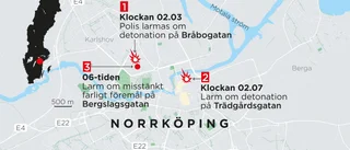 Explosioner och misstänkt föremål i Norrköping