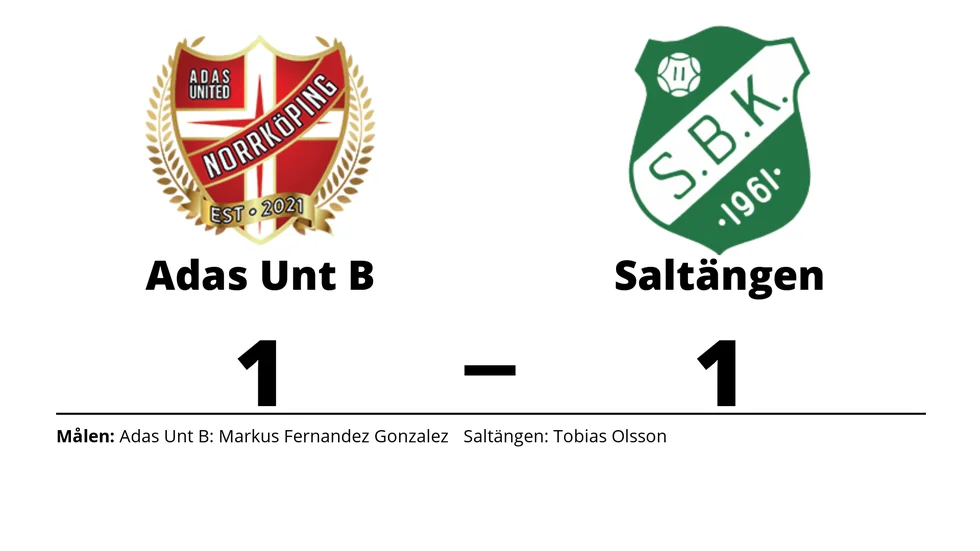 Adas United IF B spelade lika mot Saltängens BK