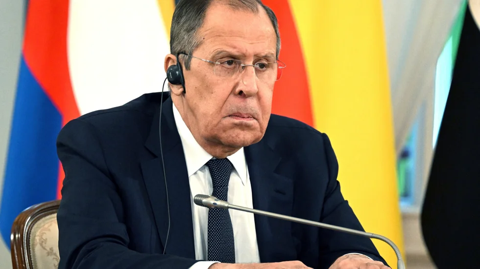 Rysslands utrikesminister Sergej Lavrov under ett möte i S:t Petersburg den 17 juni.