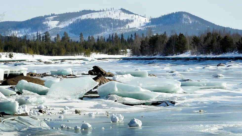 Lågvatten. Vattenståndet är mycket lågt i flertalet av magasinen i både Lilla och Stora Lule älv norr om Jokkmokk, här magasinet nedströms Akkats. (arkivbild)