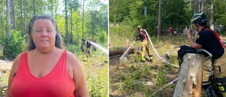 Anna upptäckte brand vid grillplats: "Kände röklukt"
