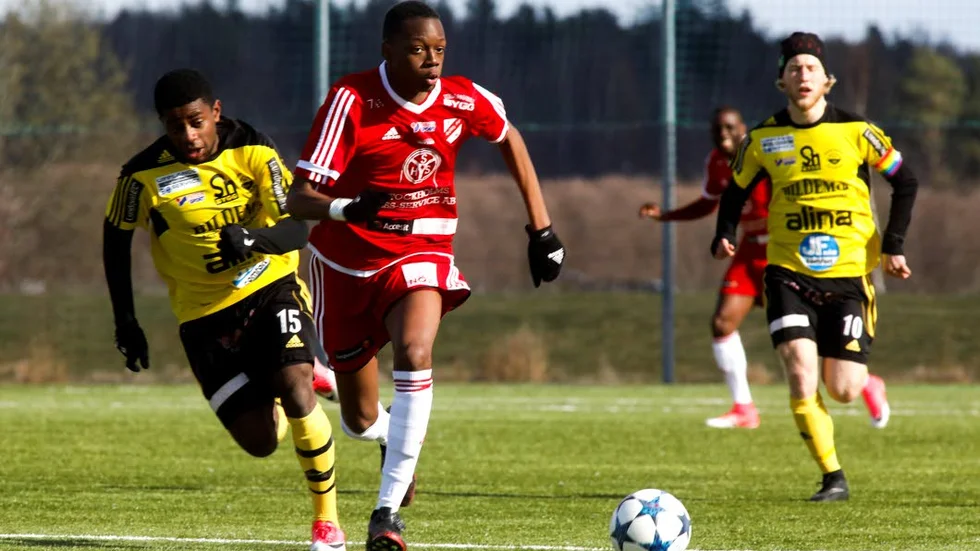 Segerskytt. Moonga Simba blev stor matchhjälte när han satte 2–1 för Håbo mot Sundbyberg.
