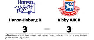 Oavgjort för Hansa-Hoburg B hemma mot Visby AIK B