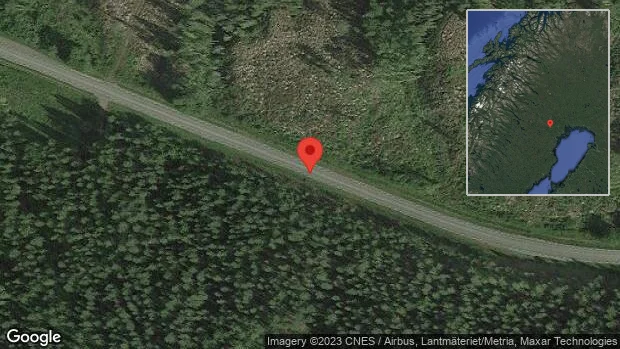 Stopp på väg 664 på grund av en singelolycka