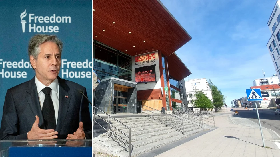 USA:s utrikesminister Antony Blinken finns på plats under toppmötet i Kulturens hus i Luleå.