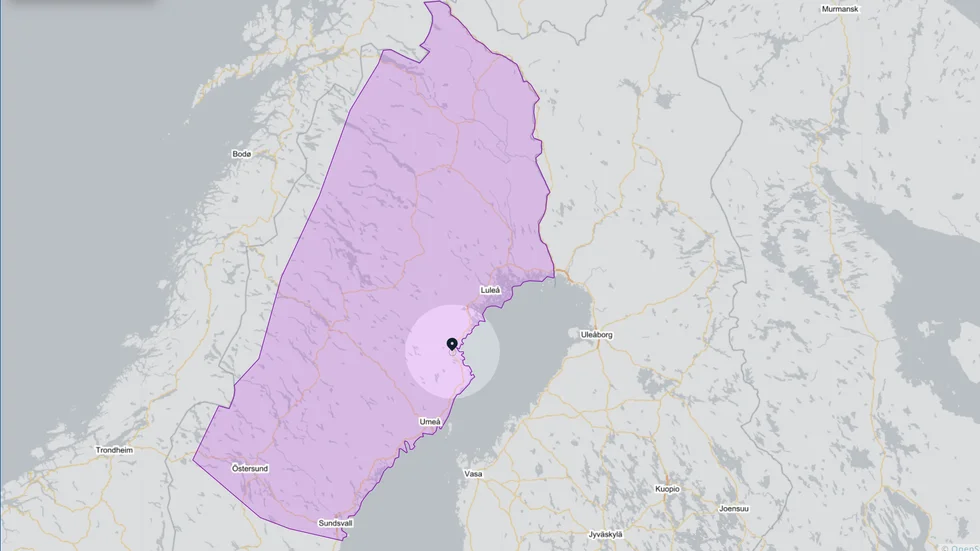 The fire risk is great or extreme within the purple area. Source: SMHI