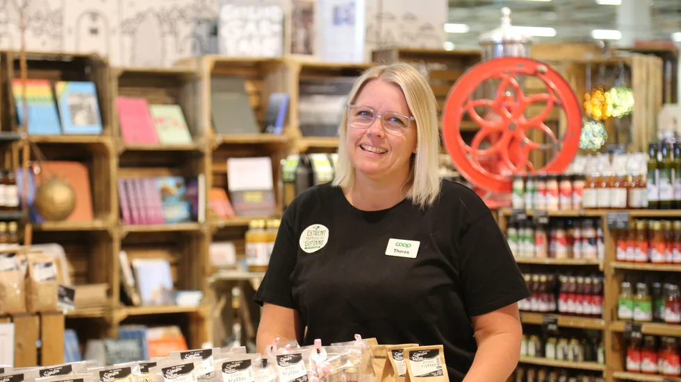 Theres Tofftén på Gotlandsavdelningen på Stora Coop i Visby.