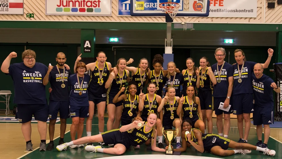 Det svenska U18-landslaget som säkrade segern i Nordiska mästerskapet.