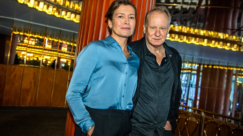 Skådespelaren Stellan Skarsgård och regissören och manusförfattaren Maria Sødahl är aktuella med filmen ”Leva på hoppet”. Arkivbild.