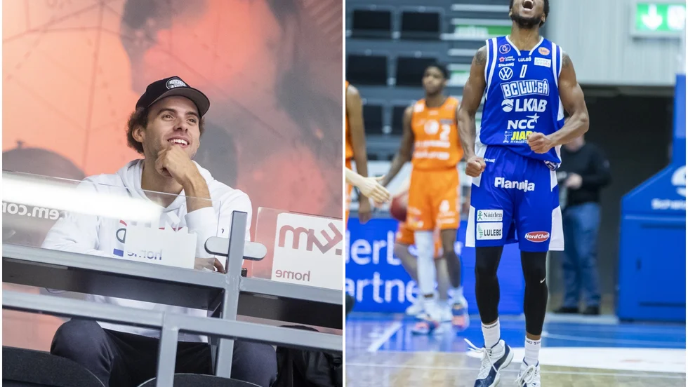 Denzel Andersson och Steven Davis i BC Luleå.