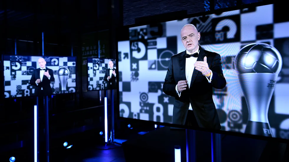 Fifa och dess ordförande Gianni Infantino säger blankt nej till planerna på en klubbfotbollens superliga. Arkivbild.