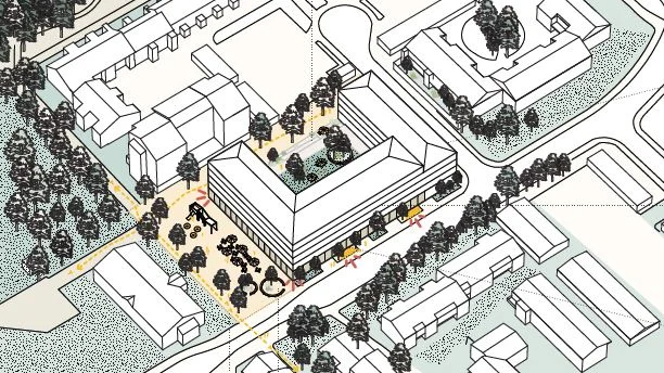 På grund av protester mot det första förslaget, arbetades ett helt nytt förslag fram som på bättre sätt skulle passa in i området, skriver Yva Stadell.