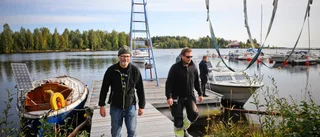 Båtupptagning i Bureå småbåtshamn