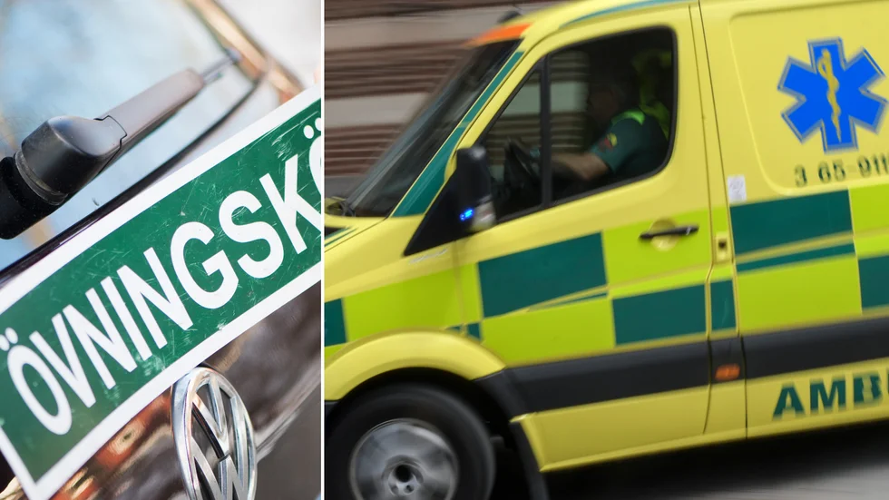 En kvinnlig cyklist fick föras till Vrinnevisjukhuset vid 10-tiden efter att hon blivit påkörd av en övningskörande bilist i Beckershovsrondellen. 