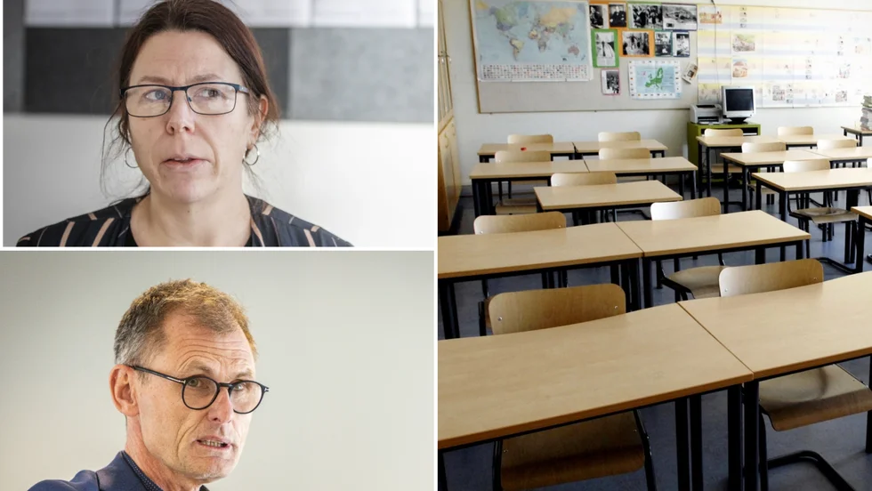 Linda Rung, ordförande för Lärarförbundet på Gotland, och Torsten Flemming, utbildningsdirektör, kommenterar läget på ön. 