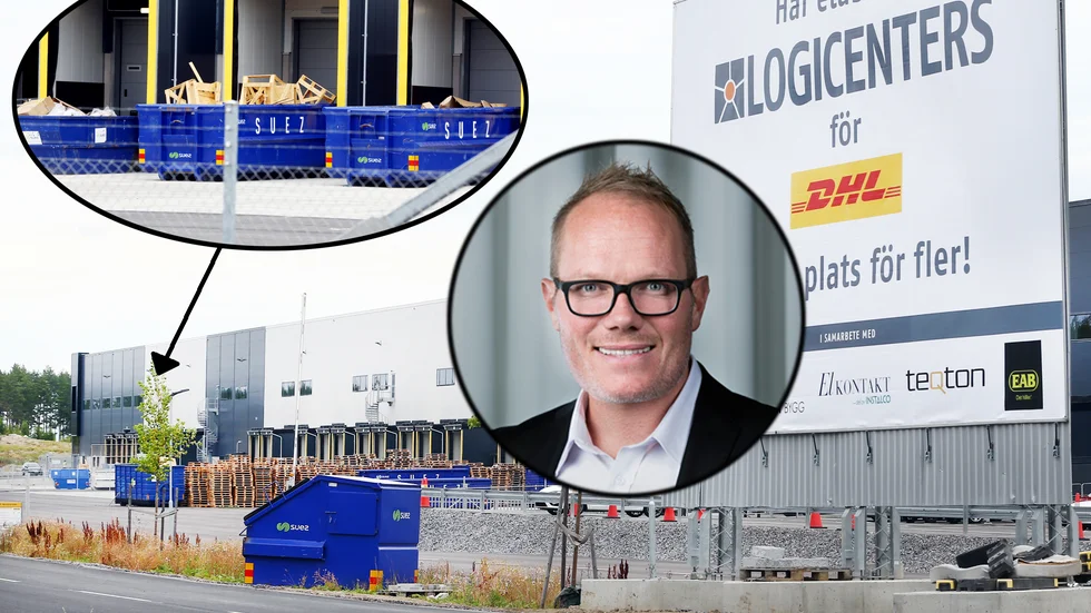 I lokalerna där det internationella logistikföretaget Kuehne Nagel ska husera, och förmodligen drifta Amazons nya Sverigelager, pågår just nu stora aktiviteter. På bild även David Hofmann.
